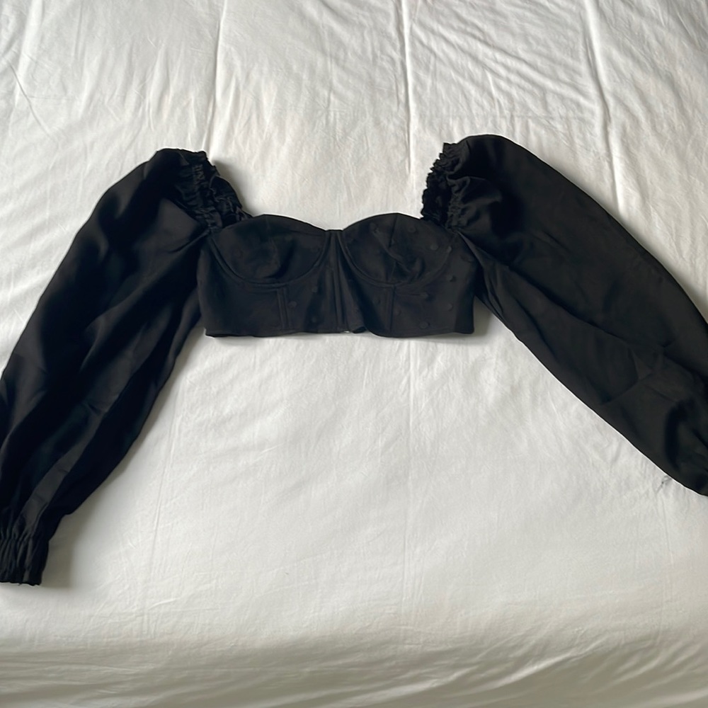 Long-sleeve Corset Top